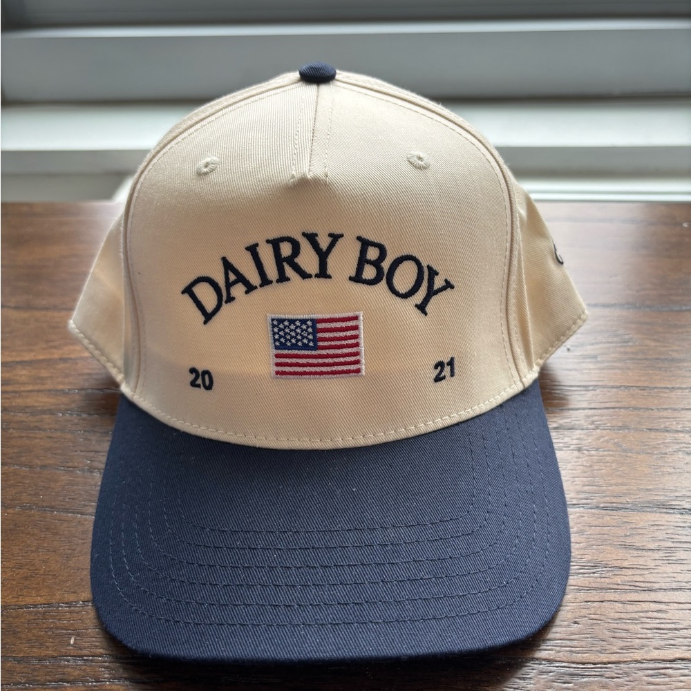 Dairy Boy Beige and Navy Cap